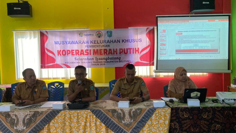 Pembentukan Koperasi Merah Putih Kelurahan Lesung Batang Kecamatan Tanjungpandan