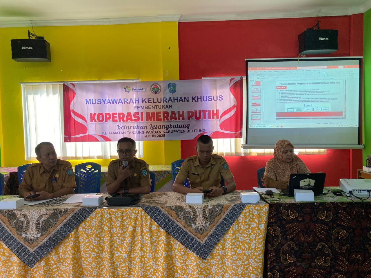 Pembentukan Koperasi Merah Putih Kelurahan Lesung Batang Kecamatan Tanjungpandan