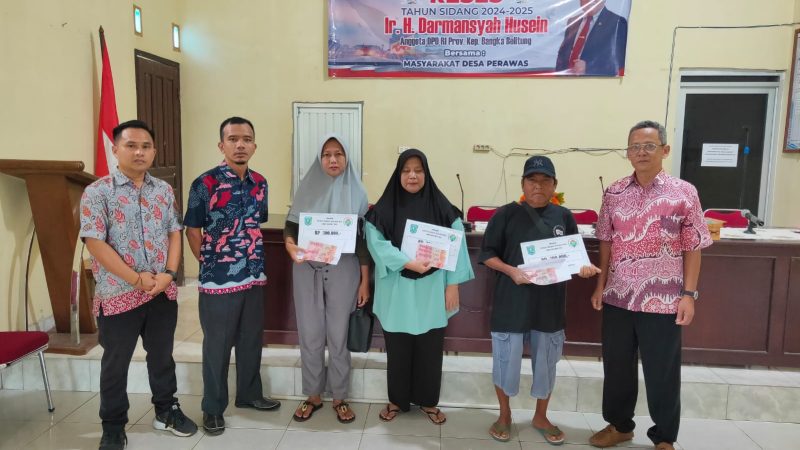 Penyerahan BLD DD Desa Perawas Kecamatan Tanjungpandan